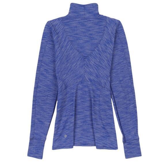 Lululemon Kanto Catch Me 1/2 Zip Heathered Sapphire Blue Size 8 - Picture 7 of 16